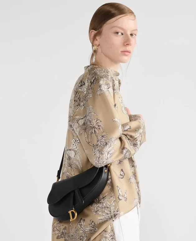 小号 Multicarry 马鞍包（附肩带）  黑色复古光滑牛皮革