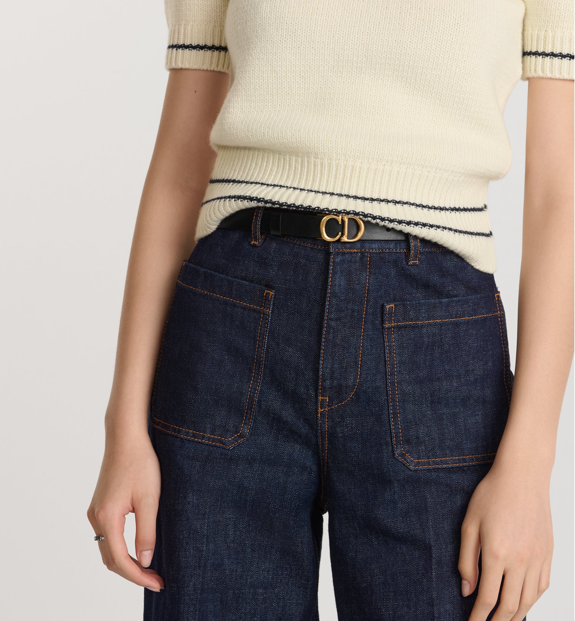 马鞍腰带  20 毫米黑色超柔软牛皮革 - 图片 7